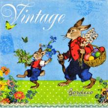 Serwetka do decoupage zajączki vintage 33x33 firmy PAPER+