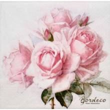 Serwetka do decoupage firmy SAGEN roże Vintage 33x33cm