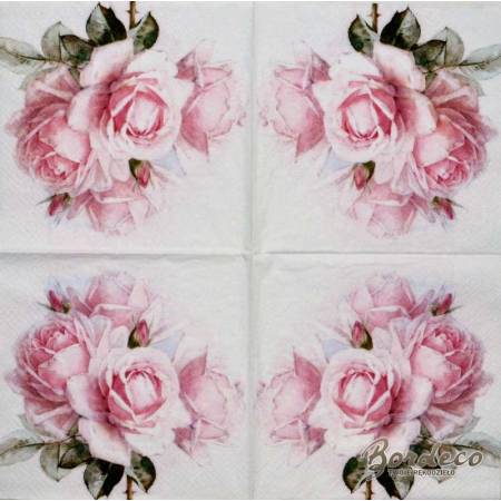 Serwetka do decoupage firmy SAGEN roże Vintage 33x33cm