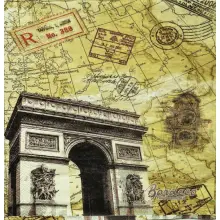 Serwetka decoupage Łuk Triumfalny w Paryżu vintage 33x33 7&7 Unikat