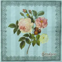 Serwetka dupage gałązka róży 33x33 AHA Unikato deco