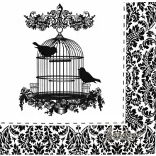 Serwetka decoupage klatka, ptaszki  motyl 33x33 AHA Unikat