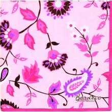 Serwetka decoupage motywy kwiatowe na różowo 33x33 AHA Unikat