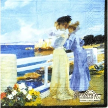 Serwetka do decoupage kobiety patrzące na morze 33x33 AHMAD TEA Unikat