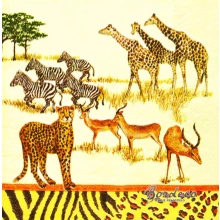Serwetka do decoupage afrykańskie zwierzęta 33x33 Ambiente