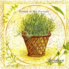 Serwetka do decoupage zioła, tymianek w doniczce 33x33 Ambiente