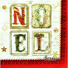 Serwetka do decoupage świąteczne litery NOEL 25x25 ATELIER Unikat