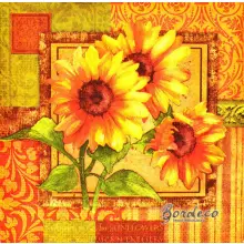 Serwetka do decoupage bukiet  trzech słoneczników 33x33 Atelier Unikat