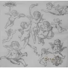 Serwetka do decoupage srebrne Amorki, cherubinki 33x33 Ambiente Unikat