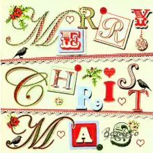 Serwetka do decoupage Marry Christmas 33x33 Ambiente Unikat