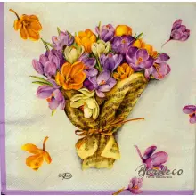 Serwetka do decoupage bukiet krokusów 33x33 Ambiente Unikat