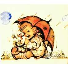 Serwetka do decoupage dziewczynka pod parasolem 25x25 AMBIENTE Unikat