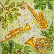 Serwetka do decoupage instrumenty muzyczne 33x33 Ambiente Unikat