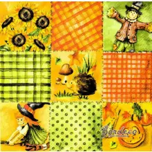 Serwetka do decoupage jesienny patchwork 25x25 Ambiente Unikat