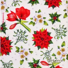 Serwetka do decoupage kwiaty Bożego Narodzenia 25x25 Ambiente Unikat