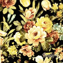 Serwetka do decoupage pastelowe kwiaty na czarnym tle 25x25 Ambiente Unikat