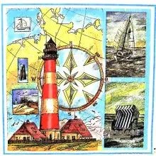 Serwetka do decoupage nad morzem, wybrzeże 25x25 Ambiente Unikat
