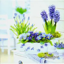Serwetka do decoupage niebieskie kwiaty 33x33 Ambiente Unikat