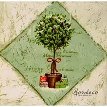 Serwetka do decoupage ostrokrzew w doniczce 33x33 Ambiente Unikat