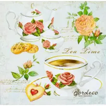 Serwetka do decoupage  porcelana w róże 33x33 Ambiente Unikat