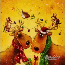 Serwetka do decoupage świąteczne renifery 33x33 Ambiente Unikat