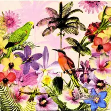 Serwetka do decoupage tropikalny ogród 33x33 Ambiente Unikat