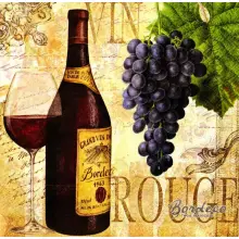 Serwetka do decoupage wino, winogrono 33x33 Ambiente Unikat