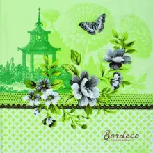 Serwetka do decoupage zielona Pagoda 33x33 Ambiente Unikat