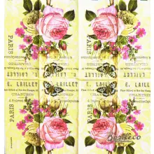 Serwetka do decoupage różowa róża vintage 21x21 AMBIENTE Unikat