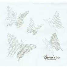 Serwetka do decoupage gazetowe motyle 33x33 Atelier Unikat