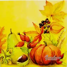 Serwetka do decoupage jesienne zbiory 33x33 Atelier Unikat