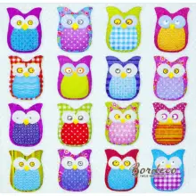 Serwetka do decoupage sówki pluszaki, przytulanki 33x33 Atelier Unikat