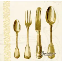 Serwetka do decoupage sztućce, stare srebro 33x33 Atelier Unikat