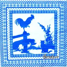 Serwetka do decoupage wycinanka kogut, kot i świnka 33x33 Atelier Unikat