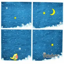 Serwetka do decoupage nocne zimowe niebo 33x33 AVANT GARDE. Unikat.