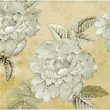 Serwetka do decoupage szare róże, szkic na beżowym tle 33x33 AVANT GARDE. Unikat.