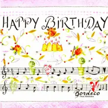 Serwetka do decoupage Happy Birthday 25x25 COLOURFULL. Unikat.