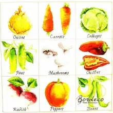 Serwetka do decoupage warzywa mix 33x33 COLOURFUL Unikat