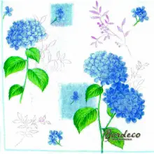 Serwetka do decoupage niebieskie hortensje 33x33 COLOURFUL Unikat
