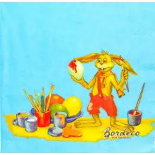 Serwetka do decoupage zając maluje jajka 33x33 COLOURFUL Unikat