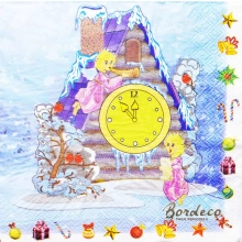 Serwetka do decoupage aniołki grają i śpiewają nocą 33x33 CYPRESS Unikat