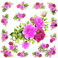 Serwetka do decoupage bukieciki róż 33x33 CYPRESS Unikat
