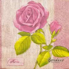 Serwetka do decoupage pastelowa róża 33x33 CYPRESS. Unikat