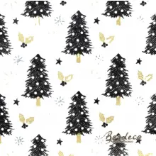 Serwetka do decoupage czarne choinki 33x33 DAISY