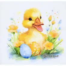 Serwetka do decoupage kaczuszka z pisankami 33x33 DAISY