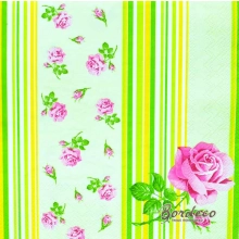 Serwetka do decoupage drobne różyczki i paski 33x33 DAISY Unikat