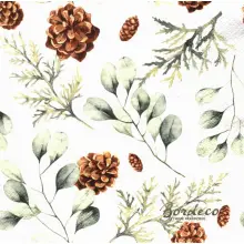 Serwetka do decoupage szyszki i eukaliptus 33x33 DAISY