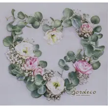 Serwetka do decoupage wianek serce 33x33 seria DAISY