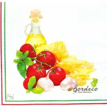 Serwetka do decoupage włoska kuchnia, pomidory, oliwa i makaron 33x33 DAISY Unikat