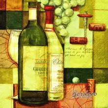 Serwetka do decoupage butelki wina 33x33 DOMEX Unikat
